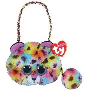 New Cute Ty Giselle Colorful Leopard Mini Purse